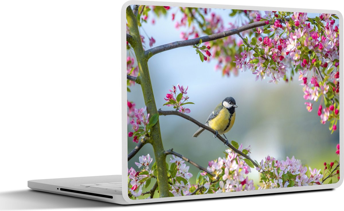 Laptop sticker - 11.6 inch - Vogel - Boom - Bloesem - 30x21cm - Laptopstickers - Laptop skin - Cover