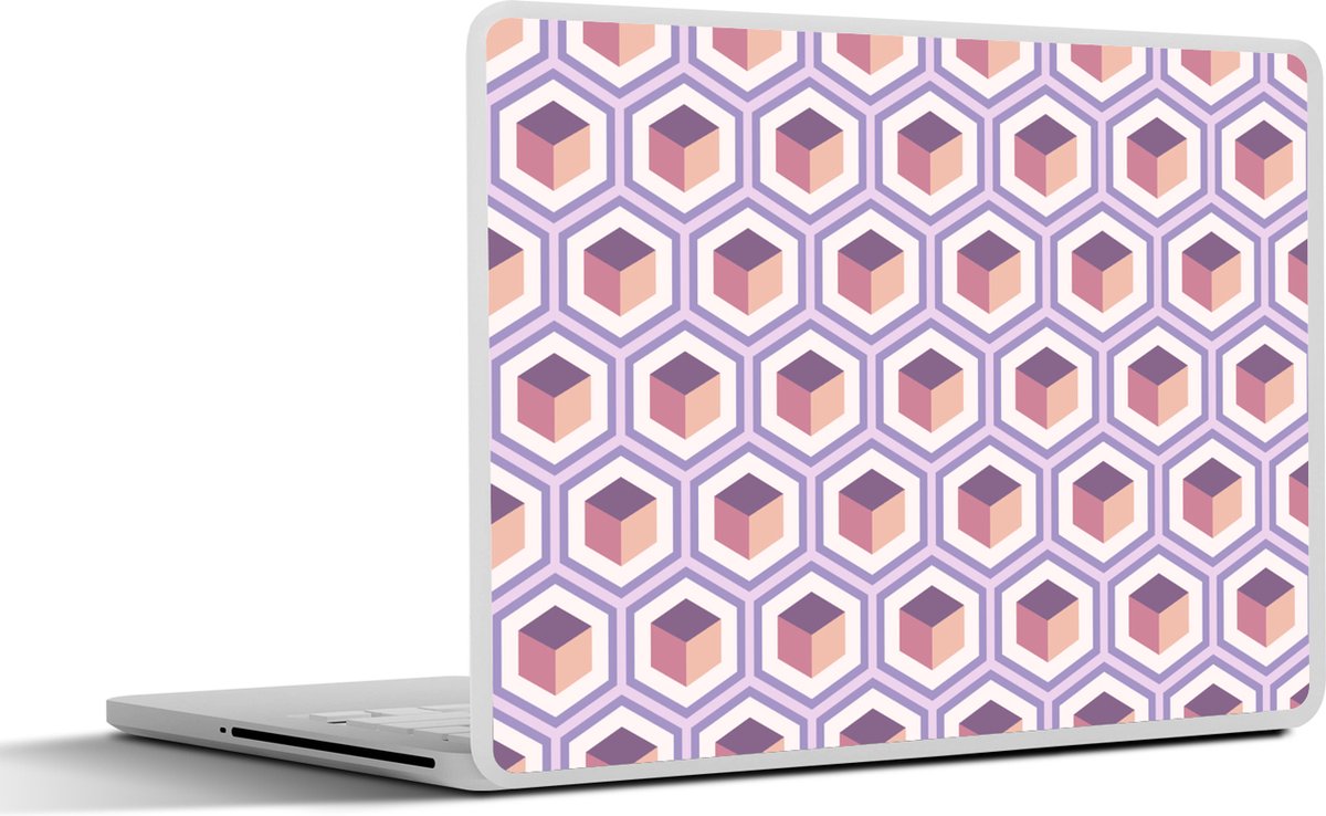 Laptop sticker - 12.3 inch - Cube - Kubus - Patronen - 30x22cm - Laptopstickers - Laptop skin - Cover