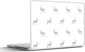 Laptop sticker - 12.3 inch - Patronen - Hert - Wit - 30x22cm - Laptopstickers - Laptop skin - Cover