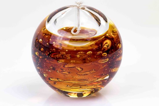 Olielamp lont - Olielamp glas - Olielamp binnen - Olielampjes voor op tafel - Bruin Geel van Himalaya. — afbeelding 2