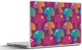 Laptop sticker - 14 inch - Mushroom - Patronen - Regenboog - 32x5x23x5cm - Laptopstickers - Laptop skin - Cover