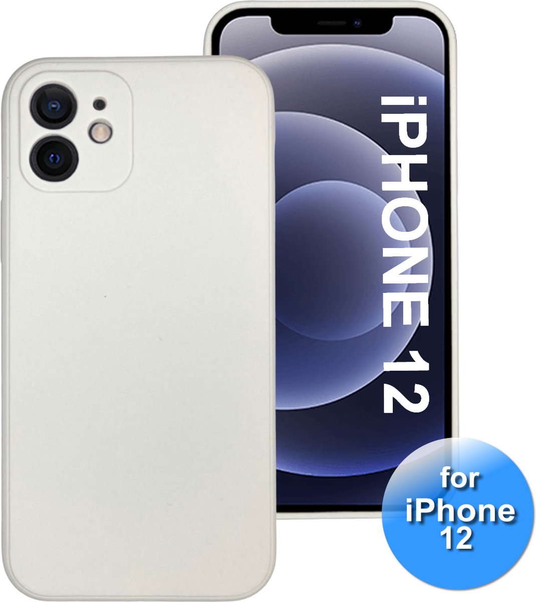 iPhone 12 Hoesje - Zacht Wit Siliconen - iPhone 12 Back Cover - iPhone 12 telefoonhoesje - Zacht Wit