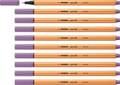 STABILO point 88 - Premium Fineliner - Fine 0,4 mm – Grijs Violet Paars– Doos 10 stuks