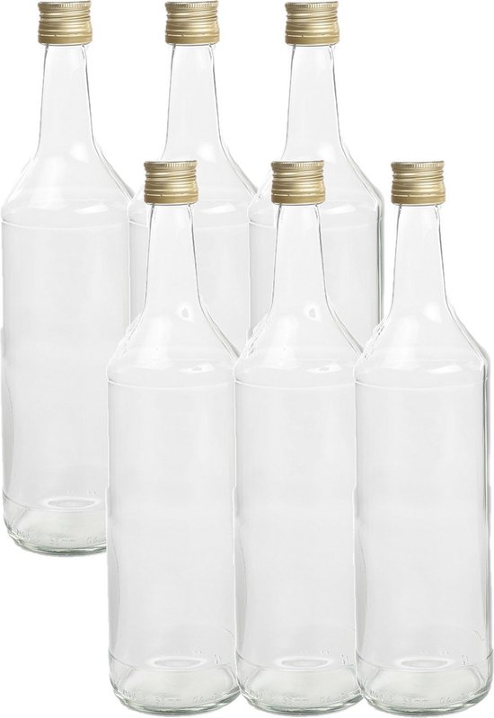 laat staan beweeglijkheid Vluchtig 12x Diy glazen cadeau/decoratie flesjes 1000 ml met dop 8,5 x 31 cm - 1  liter -... | bol.com