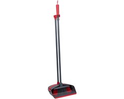 Dirt Devil stoffer en blik met lange steel – grijs/rood