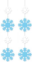 Bellatio Decoratie hangers winter sneeuwvlokken 120 x 25 cm - 2x stuks