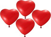 Partyxlosion - Valentijnsdag rode hartjes ballonnen 24x stuks van 27cm