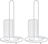 Bol.com Items - 2x stuks keukenrol houder chrome wit metaal 18 x 31 cm aanbieding