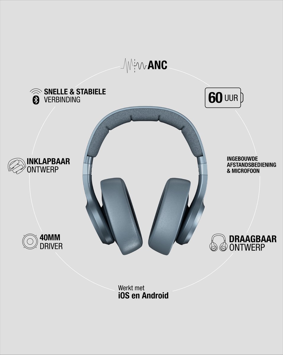 Fresh \'n Rebel Clam 2 ANC - Over-ear koptelefoon draadloos met noise  cancelling - 60... | bol