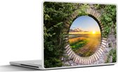 Laptop sticker - 14 inch - Platteland - Doorkijk - Zon - 32x5x23x5cm - Laptopstickers - Laptop skin - Cover