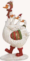 Decoratief figuur - Moeder Gans met baby-gansjes op rug - Kerst
