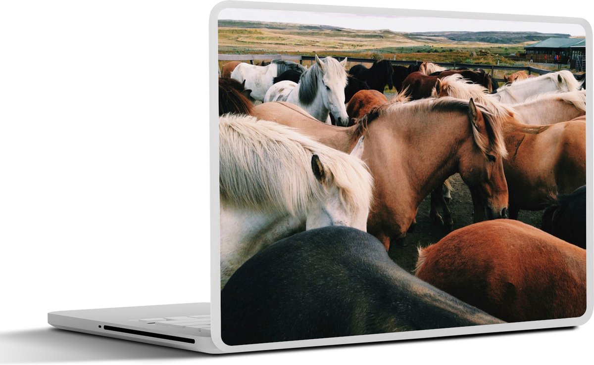 Laptop sticker - 10.1 inch - Paarden - Dieren - Wild - 25x18cm - Laptopstickers - Laptop skin - Cover