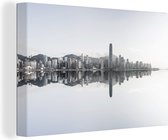 Canvas Schilderij Hong - Kong - Water - Skyline - 90x60 cm - Wanddecoratie