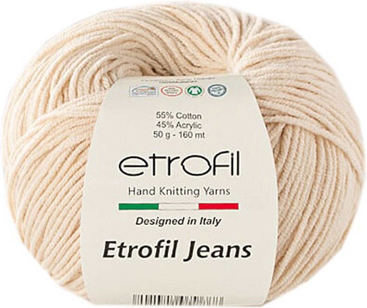 ETROFIL-Jeans Haak- en Breigaren-Beige 70-55% Katoen 45% Acryl