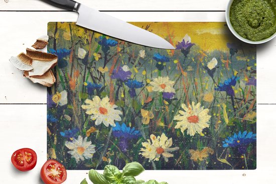 Planche à découper en Verres - 39x28 - Peinture - Peinture à l'huile - Nature - Fleurs - Planches à découper en Glas