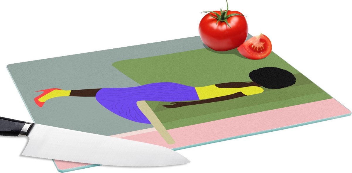 Glazen Snijplank - 39x28 - Vrouw - Minimalisme - Design - Snijplanken Glas