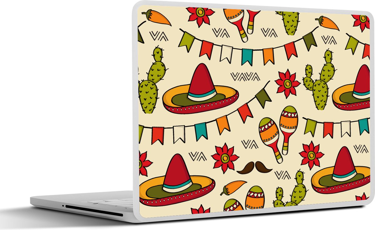 Laptop sticker - 14 inch - Mexico - Cactus - Patronen - 32x5x23x5cm - Laptopstickers - Laptop skin - Cover