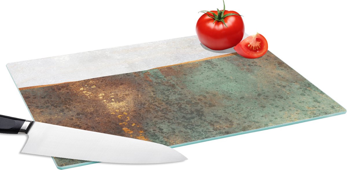 Glazen Snijplank - 39x28 - Abstract - Luxe - Goud - Snijplanken Glas