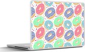 Laptop sticker - 14 inch - Donut - Patronen - Pastel - 32x5x23x5cm - Laptopstickers - Laptop skin - Cover