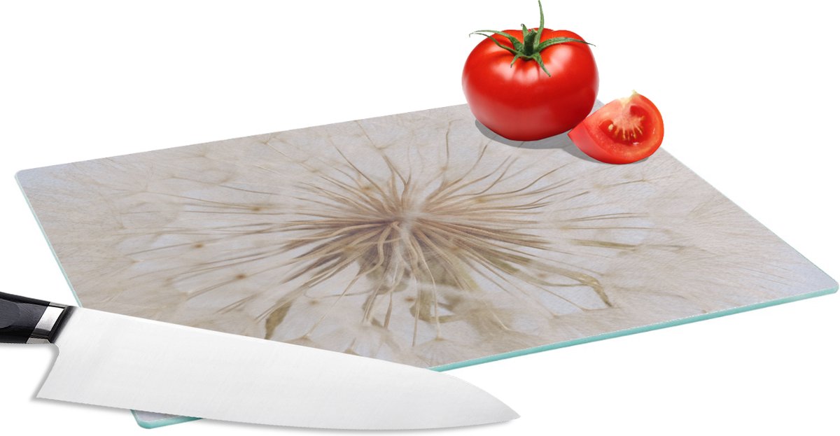 Glazen Snijplank - 28x20 - Bloemen - Paardenbloem - Design - Snijplanken Glas