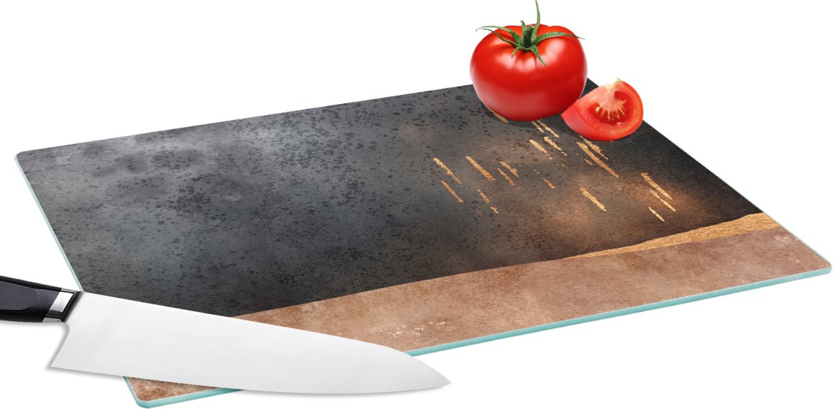 Glazen Snijplank - 39x28 - Abstract - Goud - Design - Snijplanken Glas