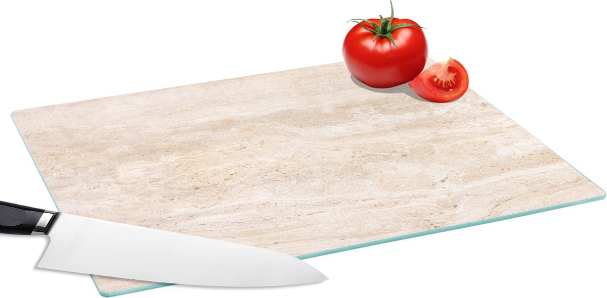 Glazen Snijplank - 39x28 - Marmer - Stenen - Zand - Textuur - Snijplanken Glas