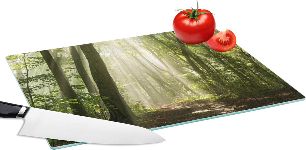 Glazen Snijplank - 39x28 - Bos - Licht - Natuur - Landschap - Snijplanken Glas