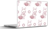 Laptop sticker - 14 inch - Konijnen - Patronen - Dieren - Cartoon - 32x5x23x5cm - Laptopstickers - Laptop skin - Cover