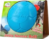 Jolly Pets Jolly Soccer Ball – Hondenspeelgoed – Voor binnen en buiten – Hondenbal – Hondenvoetbal – Jollyflex stevig kunststof – Drijvend – Ø20cm – Licht blauw