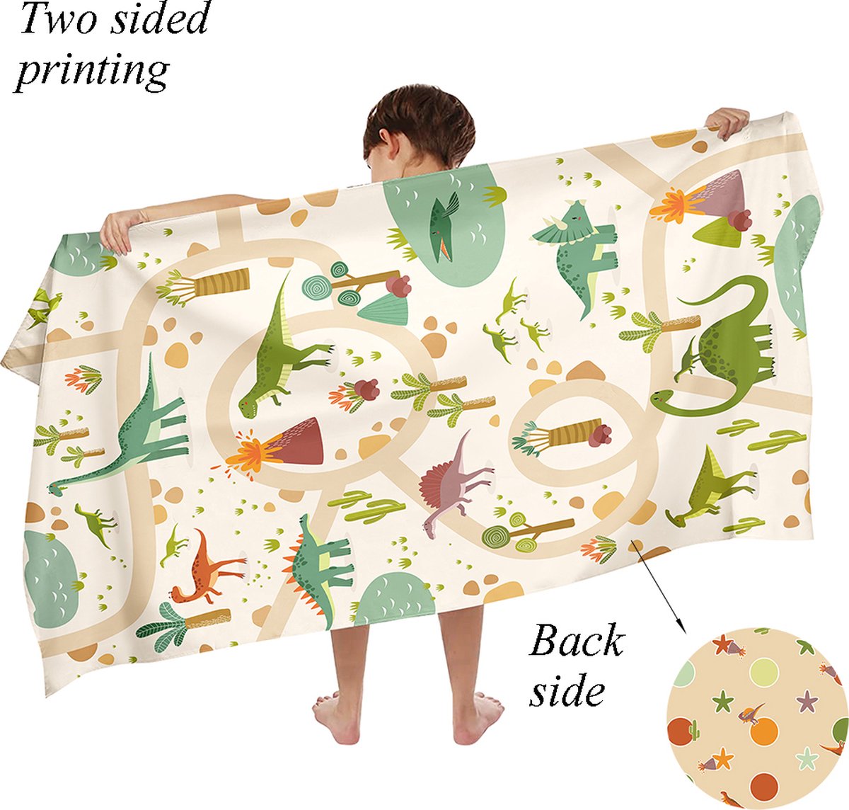 Bol.com Ulticool Microvezel Handdoek - Dinosaurus Speelfiguren - Badhanddoek - Strandhanddoek - Sneldrogend Badlaken - 140 x 70 ... aanbieding
