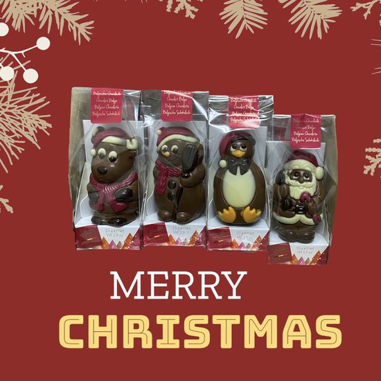 Figurines de Noël en chocolat - 16 x 55 grammes - décoration