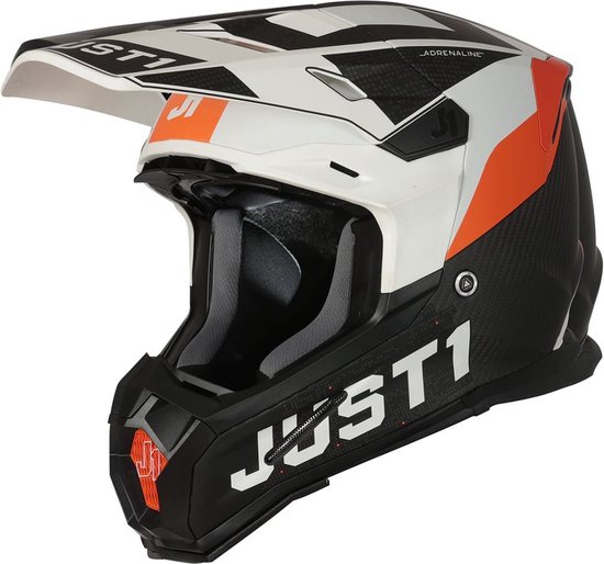 Just1 Helmet J-22 Adrenaline Orange White Carbon Matt XL - Maat XL - Helm