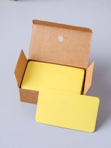 Zacht Geel Label Kaartje - Kartonnen Kadolabel | Karton - Pasen - Paaslabels - Paaspakket - Baby | Effen - Blanco - Kaart - Labels - Kraftpapier - Memokaart | Cadeau - Gift Tag - Leuk verpakt | Geschenk | DH collection