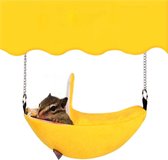 New Age Devi - Hamster Hangmat Banaan | Schommel voor Hamsters/Kleine Knaagdieren | Hamster Speelgoed | Muis Speelgoed | Muis Hangmat