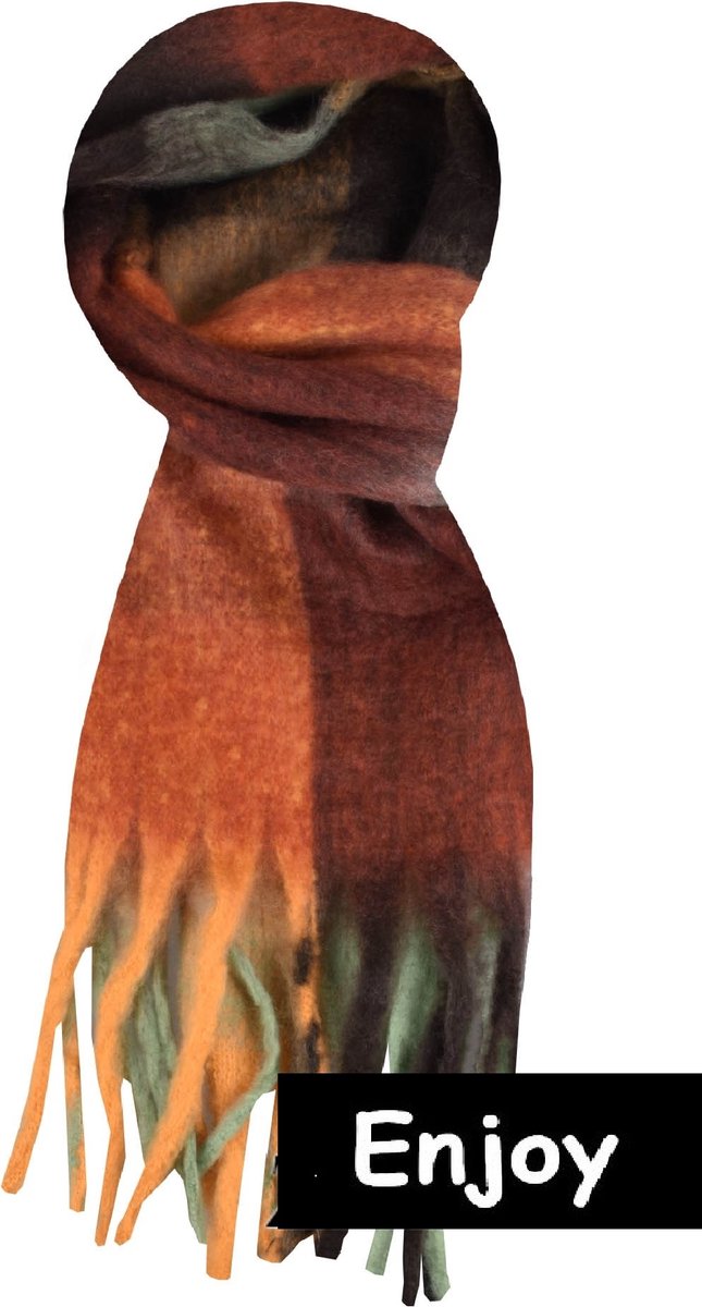 Sjaal -dikke sjaal - herfstkleuren - geruite wintersjaal