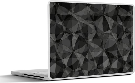 Laptop sticker - 10.1 inch - Zwart - Mozaïek - Abstract - Patroon - 25x18cm - Laptopstickers - Laptop skin - Cover