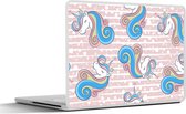 Laptop sticker - 12.3 inch - Unicorn - Patronen - Roze - 30x22cm - Laptopstickers - Laptop skin - Cover
