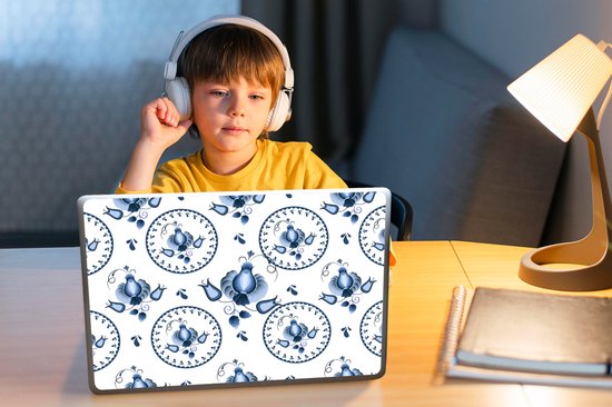 Sticker pour ordinateur portable - 14 pouces - Motif - Folklore - Tulipe - 32x5x23x5cm - Autocollants pour ordinateur portable - Skin pour ordinateur portable - Housse