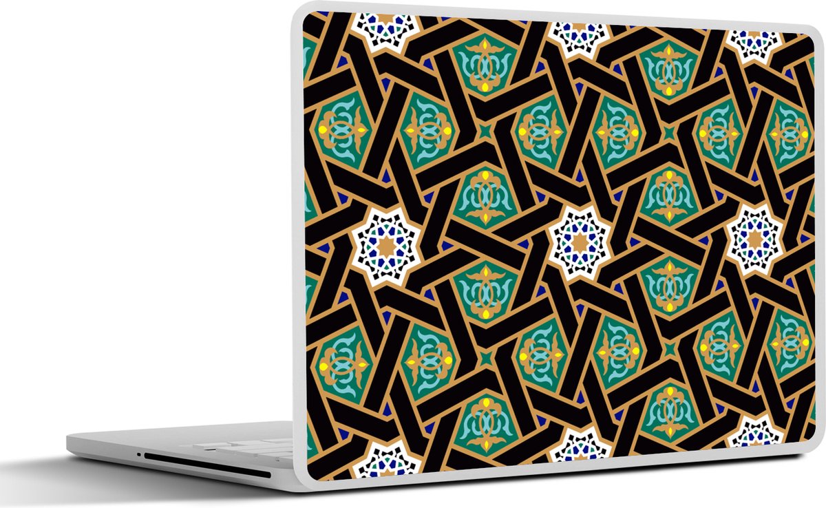Laptop sticker - 12.3 inch - Oriëntaal - Patroon - Arabisch - Sterren - 30x22cm - Laptopstickers - Laptop skin - Cover