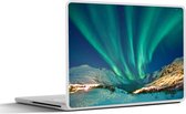 Laptop sticker - 14 inch - Noorderlicht - Noorwegen - Winter - 32x5x23x5cm - Laptopstickers - Laptop skin - Cover