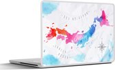 Laptop sticker - 10.1 inch - Kaart - Kleur - Japan - 25x18cm - Laptopstickers - Laptop skin - Cover