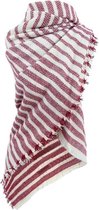 Rood Witte Sjaal Siberia - Wintersjaals - Omslagdoeken - Rood Wit gestreepte print