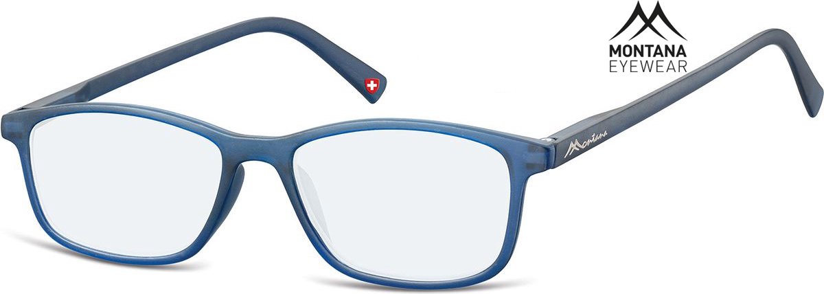Montana Eyewear BLF51A leesbril - beeldschermbril +3.50 blauw - rechthoekig - incl. hardcase