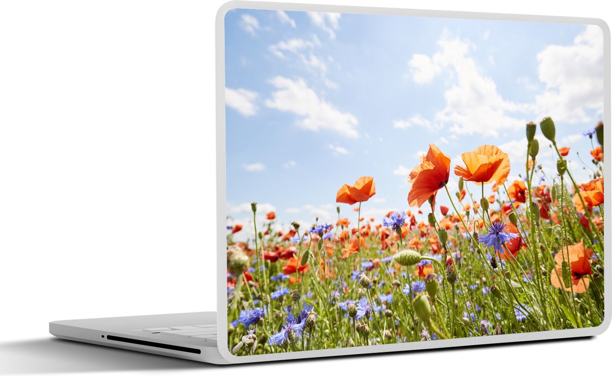Laptop sticker - 15.6 inch - Bloemen - Lucht - Veld - 36x27,5cm - Laptopstickers - Laptop skin - Cover
