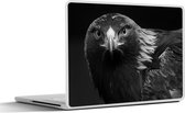 Laptop sticker - 15.6 inch - Buizerd - Vogel - Dieren - Zwart - Wit - 36x27,5cm - Laptopstickers - Laptop skin - Cover