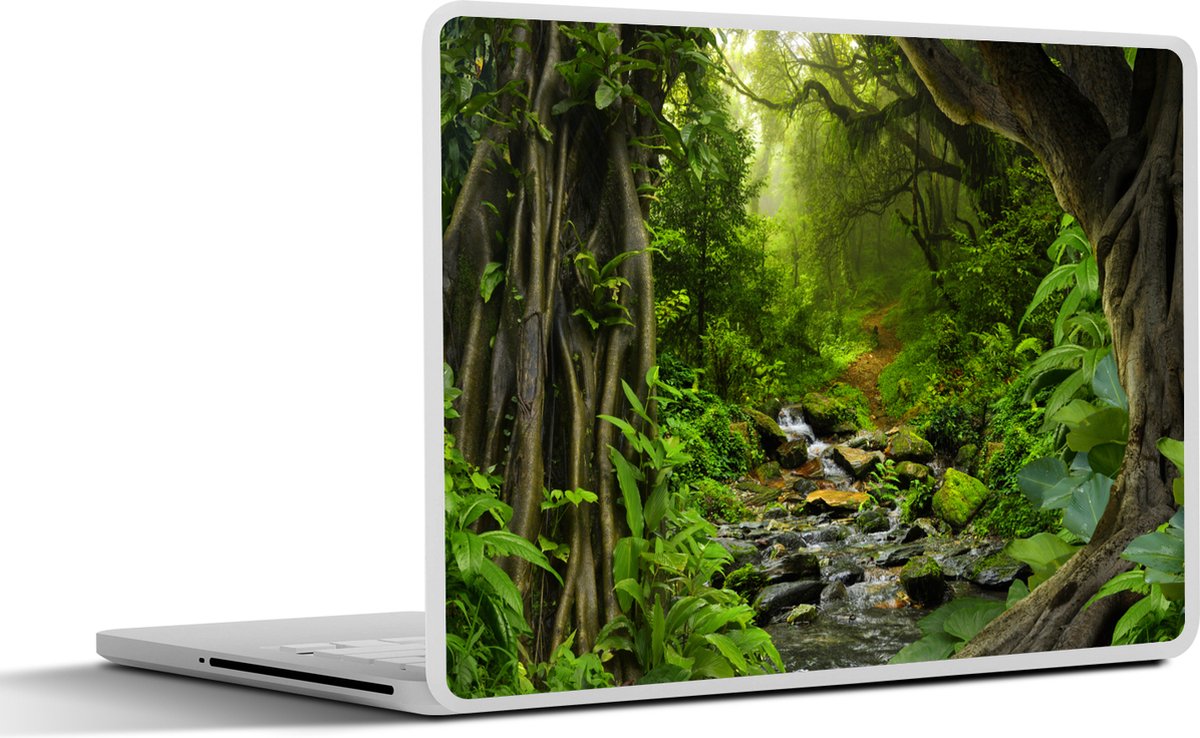 Laptop sticker - 15.6 inch - Natuur - Water - Jungle - Bos - Tropisch - 36x27,5cm - Laptopstickers - Laptop skin - Cover