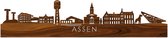 Skyline Assen Palissander hout - 100 cm - Woondecoratie - Wanddecoratie - Meer steden beschikbaar - Woonkamer idee - City Art - Steden kunst - Cadeau voor hem - Cadeau voor haar - Jubileum - Trouwerij - WoodWideCities