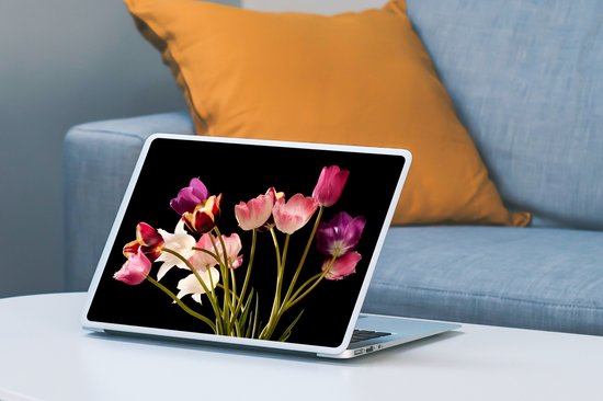Sticker ordinateur portable - 11,6 pouces - Nature morte - Tulipes - Couleurs