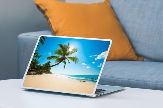 Sticker ordinateur portable - 12,3 pouces - Plage - Mer - Soleil - Palmier