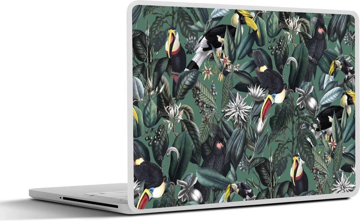 Laptop sticker - 12.3 inch - Bloemen - Vogel- Collage - 30x22cm - Laptopstickers - Laptop skin - Cover